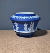 Lovely Antique Wedgwood Jasper Ware Blue Dipped Marmalade Jar No.3