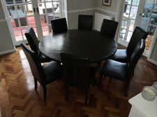 Dining Table with 8 leather dining Room Chairs