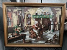 Vintage Needlepoint Woman