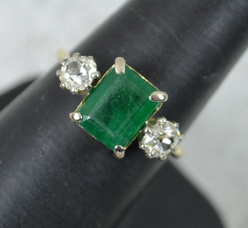 Antique emerald and old cut - and,