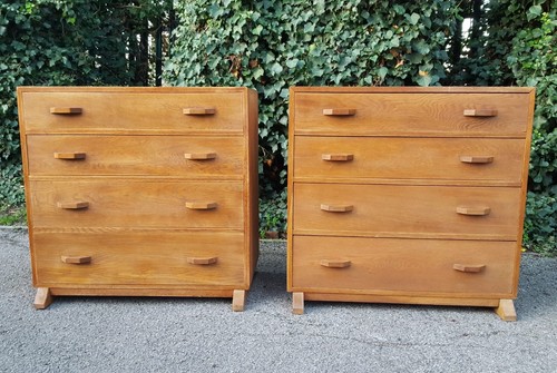 Pair oak cotswold school chest - oak,