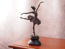 Bronze Sculpture of a Ballerina on Marble Base - Vintage - 33cm