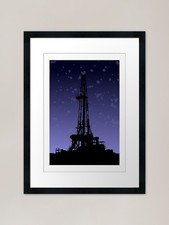Oil drilling rig predawn - drilling,