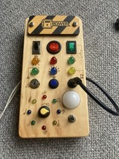 Busy Board Fidget Toy with Lights, Switches, Sockets, Dials and Keys
