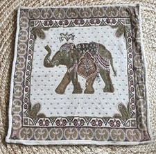 Vintage Elephant Tapestry Cushion Cover Large Indian Style 23x21in Bohemian 