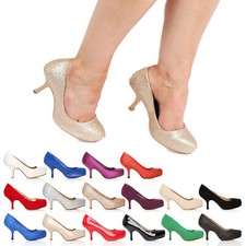 NEW WOMENS LADIES MID HEEL