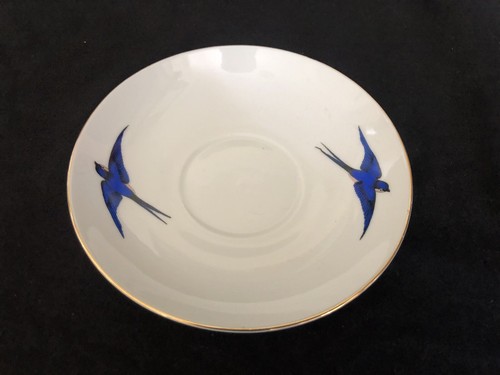 Blue bird china saucer - blue,