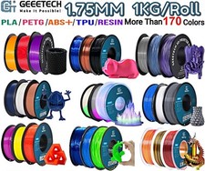 NEW GEEETECH 3D Printer Filament 1.75MM 1KG PLA/TPU/ABS+/PETG/Silk/Matte/HS-PLA