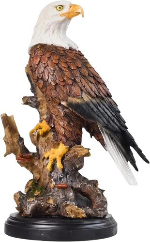Resin bald eagle statue - 12.9",