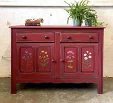 Sideboard vintage wood - , red