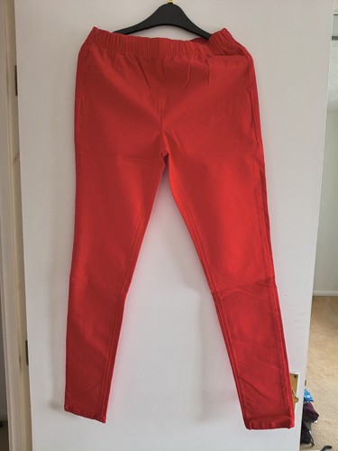Bright red skinny jeggings - skinny,