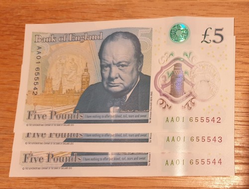 Aa01 polymer five pound 5 - pound, £5