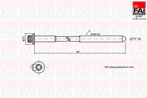 Cylinder head bolt set - cylinder,