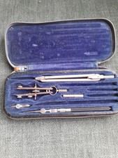 Vintage 1950s technical drawing instruments in zip case - Incomplete set