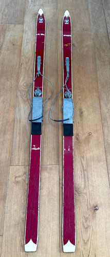 Vintage 40s red laminated - red, skis