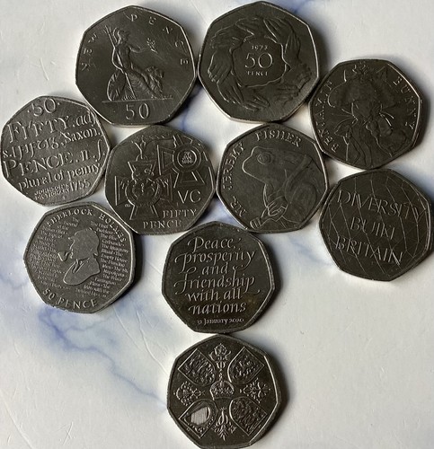 British 50p coin collection - coin,