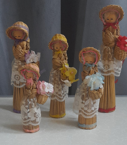 Set vintage corn dollies - 5,