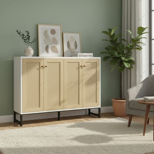 Storage sideboard with rattan - storage,