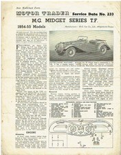 MG MIDGET TF SERIES (1954-55) MOTOR TRADER TECHNICAL DATA / SERVICE BULLETIN