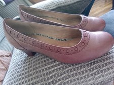 Hotter Opal Comfort Concept Ladies Court Shoes Size 6.5  Mauve Leather  VGC