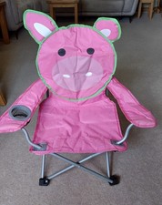 Pink Piggy Folding Chair for Kids Child's Camping Beach Garden Festival Seating