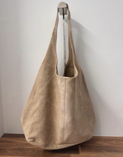 Cream italian suede slouch - italian,