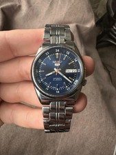 Vintage Seiko 5 Automatic 21 Jewels Blue Dial DayDate 7S26-02C0 Japan Made 