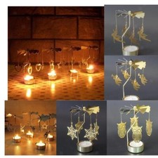 Christmas rotating candle holder tea gold color