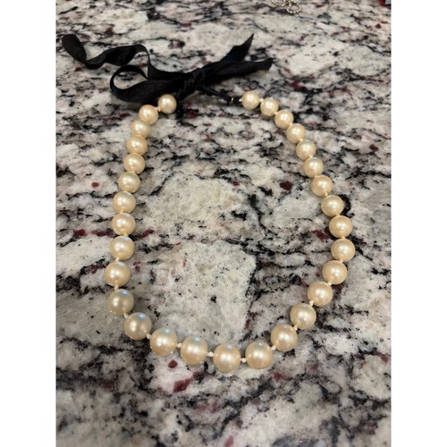 Faux pearl knotted strand - faux,