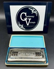 LOVELY VINTAGE BOXED GERMAN OLYMPIA DOUBLE SIDED HARMONICA G And C EXCELLENT