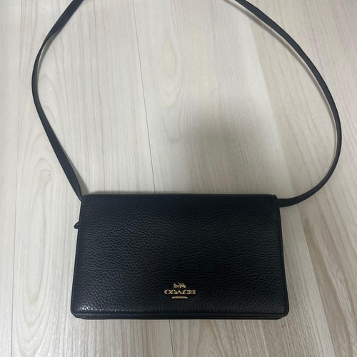 Coach black leather shoulder - coach,