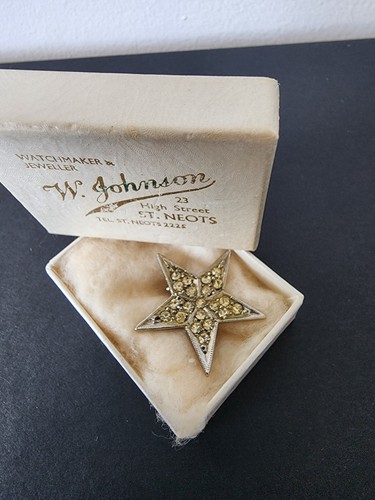 Vintage star brooch - vintage, tone