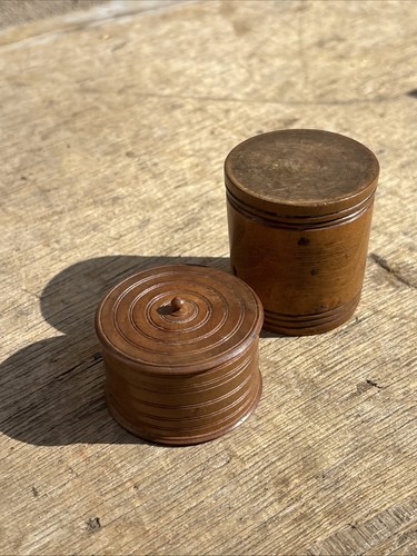 Antique wooden treen box - wooden,