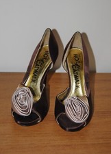 Debenhams, Red Herring, Ladies, Brown, Satin, Wedding Shoes, size 3 (36)