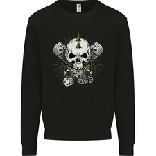 Piston Skull Motorcycle Motorbike Biker Mens Sweatshirt Jumper
