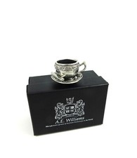 Teacup & Saucer Design Solid English Pewter Miniature Pin Cushion | 8627 | NEW