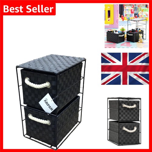 Black drawer metal - 2-drawer,