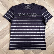 Balmain Paris Striped Logo T Shirt
