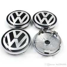 4 Pcs Wheel Centre Caps Alloy Center Cap For VW Passat Jetta 60mm 6cm Black