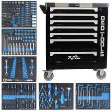 Tool Trolley Cabinet with Tools Steel Workshop Storage Chest Carrier ToolBox 