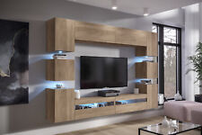 Modern White Gloss LED Living Room Furniture Set – Media Wall Cabinet TV unit