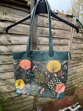 RADLEY LONDON SHOULDER TOTE BAG/GREEN AUTUMN FOREST/LARGE/POCKET/HANDLES/ZIP/