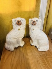 Vintage Pair of  Ceramic Wally Staffordshire Mantlepiece Dogs 26cm Used