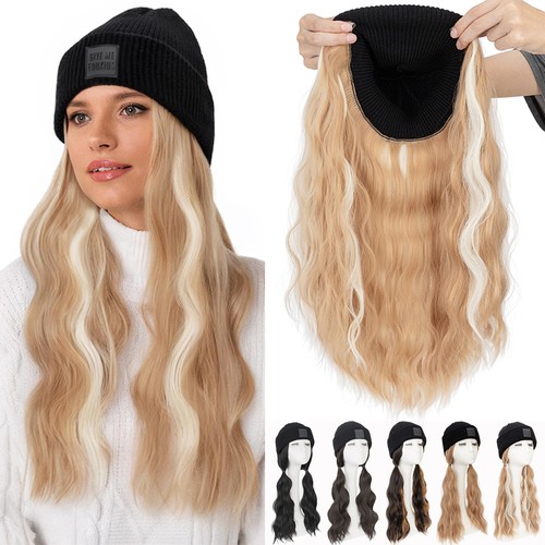Beanie hat with hair attached - hat,