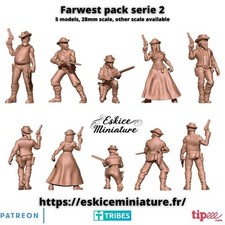 Wild West Cowboy Set (5 models) Various Scales Historical Wargaming