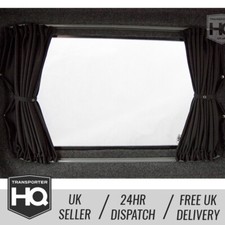 Black VW Transporter T5 / T6 Drivers Side Curtains 90 Denier & Installation Kit