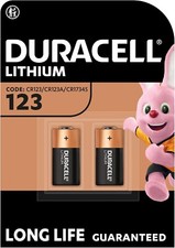Duracell CR123A DL123A 3V Ultra Lithium Battery - 2 Pack