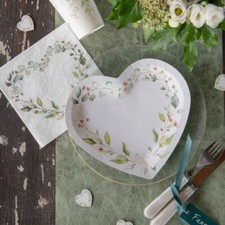 Botanical Heart Wreath Plates