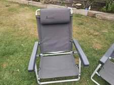 Isabella Beach Folding Camping Chair - Dark Grey - Aluminium Frame x2