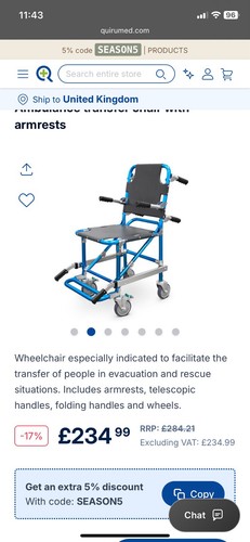 Ambulance transfer chair with